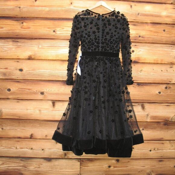 Mac Duggal Embellished Illusion Fit & Flare Dress 67007 Black - Picture 10 of 16